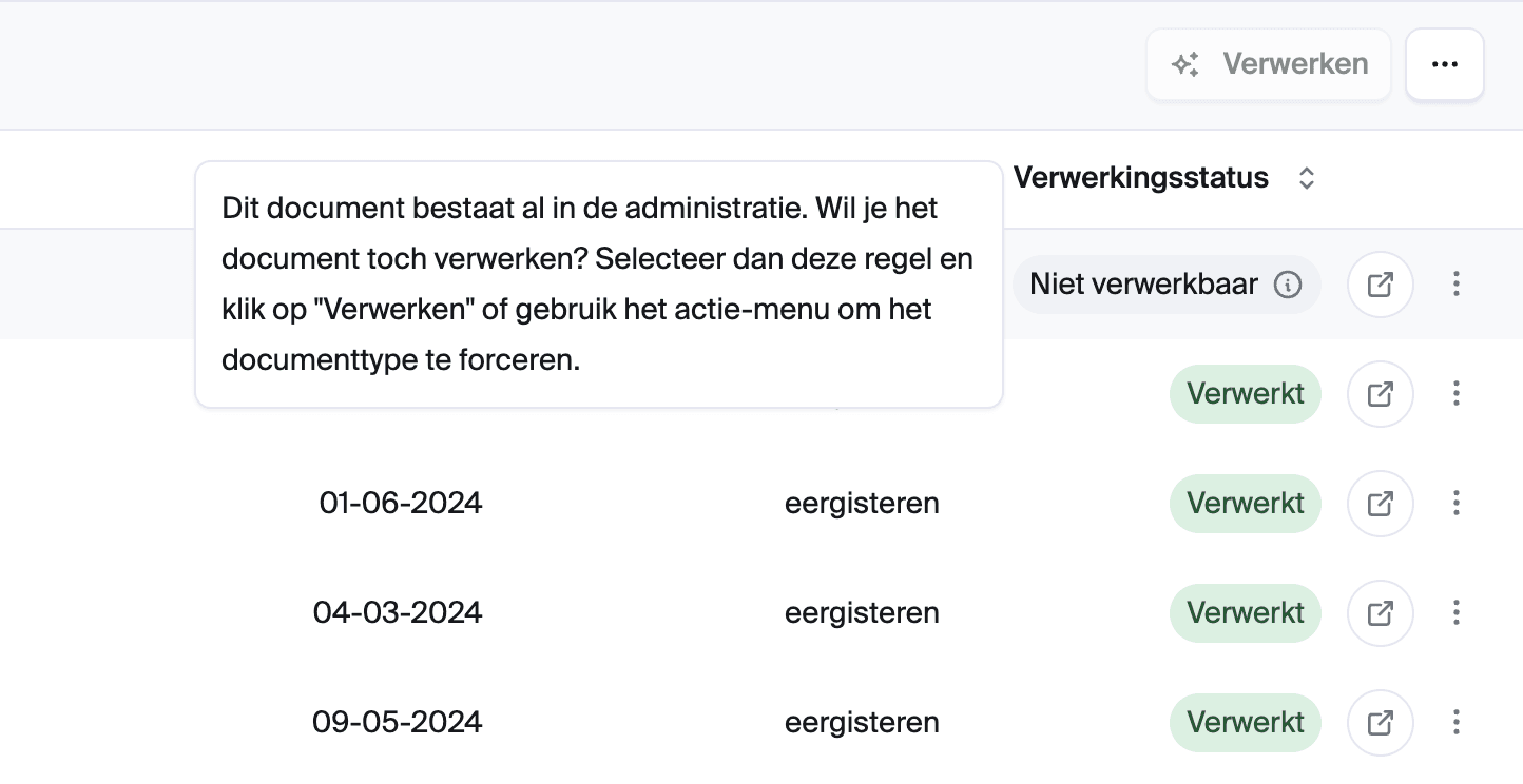 Herkenning van dubbele facturen