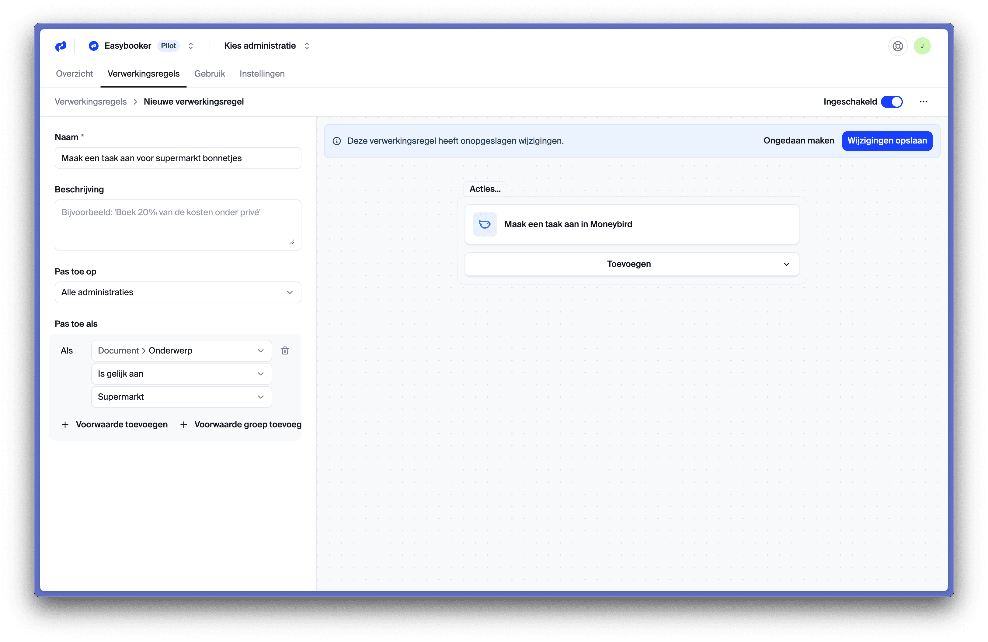 Nieuwe verwerkingsregels in Easybooker